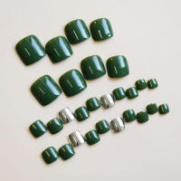 Uñas de los pies naturales irrompibles, prensa plateada verde, uso sencillo para puesta en escena - details 5
