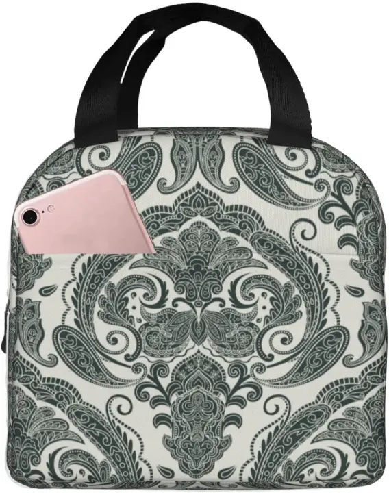 Bolsa de Almuerzo Aislada con Patrón de Cereza Roja Bolsa de Almuerzo Reutilizable para Trabajo de Oficina Olla de Almuerzo Inselada para Hombres y Mujeres - 1