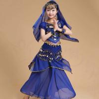 Conjunto de trajes de baile con tocado dulce, vestido de princesa, trajes coloridos de danza del vientre, regalos de ropa para niñas de la India deslumbrantes y brillantes - details 8