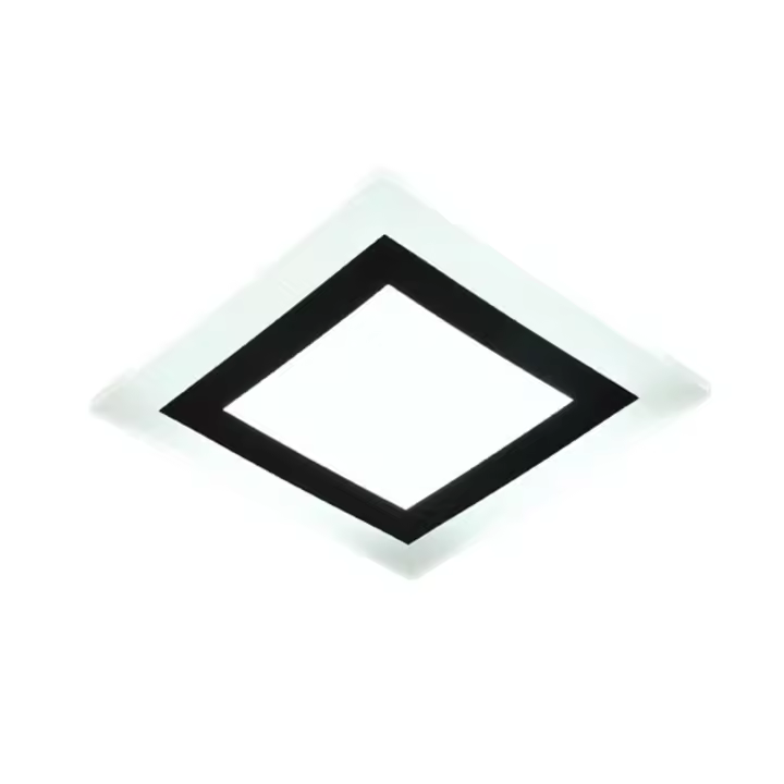 Lámpara de techo cuadrada ultrafina Goeco Blanco y negro 23,5*1 cm Luz blanca 6500K 24W - 1