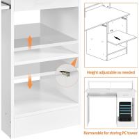 Mesa de Escritorio Blanca Espacio de Almacenamiento con Soporte de Monitor - details 4