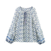 OUWU Moda Verano 2025 Blusa de Mujer con Estampado de Metal Sencillo Cuello Redondo - details 0