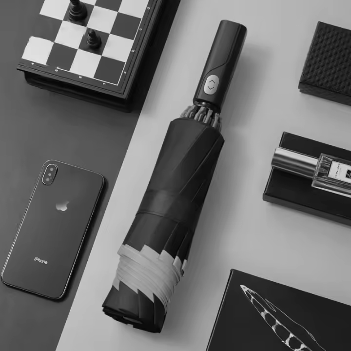 Paraguas inverso completamente automático, paraguas Manual de regalo reflectante para vehículo de negocios plegable grande a prueba de viento para hombres y mujeres - 1