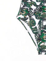 Traje de baño de bikini con lazo ajustado y estampado multicolor de una pieza de nuevo estilo para mujer con sensación de alta gama - details 9