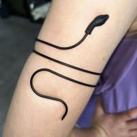 Punk moda serpiente en espiral espiral superior brazo Cufrmlet brazalete pulsera hombres mujeres joyería - details 1