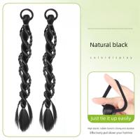 2 uds. De coleta larga trenzada para boxeo, banda para el cabello con cola de caballo doble, resistente al calor, extensión de cabello Natural - details 12