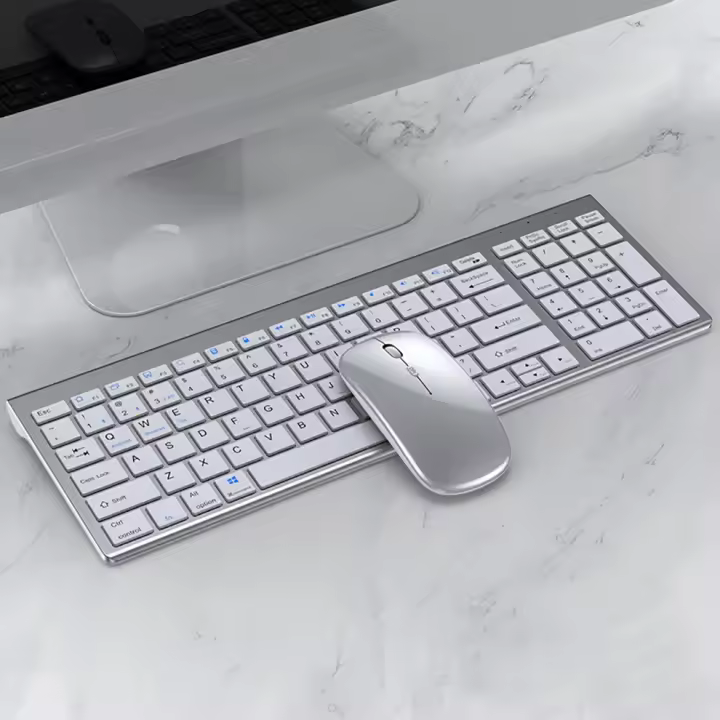 Jomaa-conjunto de teclado y ratón inalámbrico para ordenador portátil, accesorio recargable y delgado con Bluetooth, USB 2,4G, Combo de teclado y ratón - 1