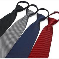 Tiras de corbata con cremallera de 9cm y 10cm, corbata de negocios con cremallera de seda de poliéster, corbatas para hombre, corbatas para equipo de novio de boda, pajarita lista - details 0