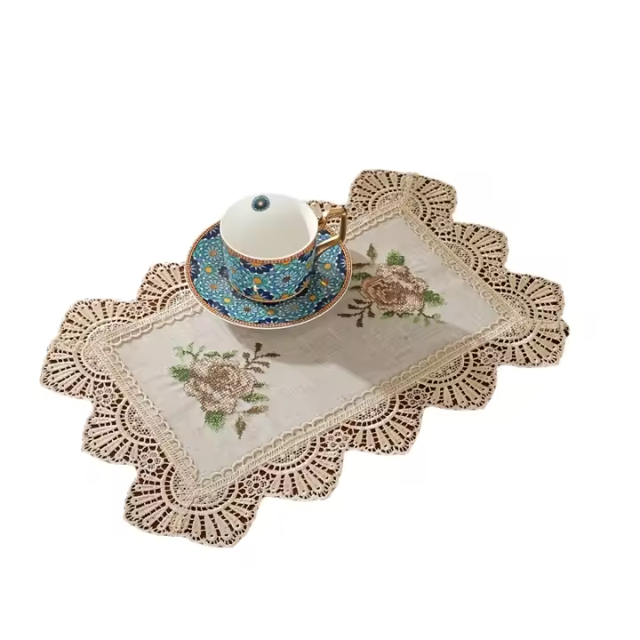 1 pieza de camino de mesa con diseño de encaje de flores, camino de mesa, bufanda, camino de mesa, camino de mesa r - 1