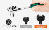 Juego de Clave de Cierre de 1/4" con Mango de Ratchet de 72T y Brocas S2 - details 4