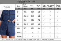 Conjunto Casual de Manga Corta y Shorts de Denim para Mujer Primavera-Verano Moda Suelta y Cómoda - details 1