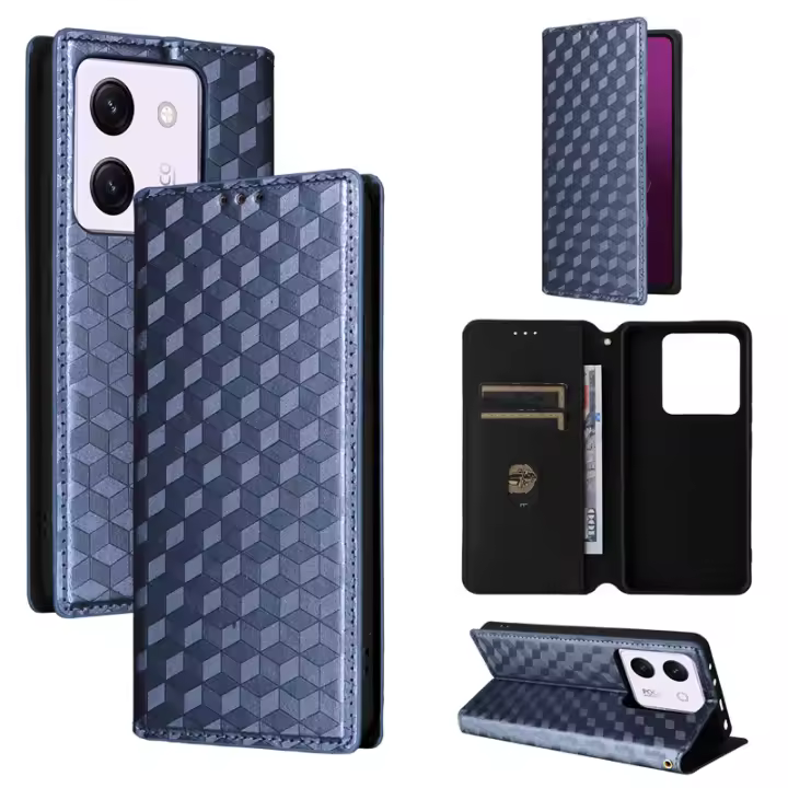 Funda con tapa de cuero PU para Xiaomi Poco M7 Pro 5G Funda tipo billetera con parachoques magnético a prueba de golpes - 1
