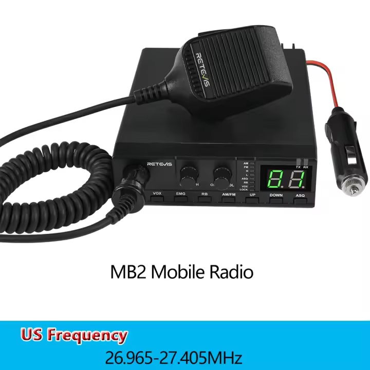 Retevis-Comunicador de radio CB MB62 para coche móvil, AM/FM, 27 MHz, CB portátil - 1