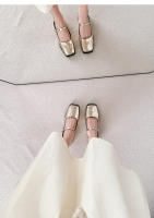 Zapatos sencillos con punta cuadrada y tacón grueso de nuevo estilo, zapatos plateados de tacón medio para mujer - details 14