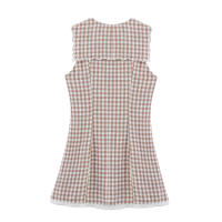 Vestido Corto a Cuadros Pequeños Elegante y a la Moda para Mujer con Cuello Plano Nuevo Estilo 0881/362 - details 1
