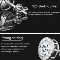 Pendientes de Moissanita en Plata Esterlina Clásica para Mujeres con Pequeño Disco Redondo y Cúbico Zirconia Joyería Fina de Moda - details 4