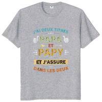 Camisetas de marca masculina Retro tengo dos títulos papá y abuelo camiseta Papa Papy padre regalo para hombres Camiseta de algodón con cuello redondo - details 5