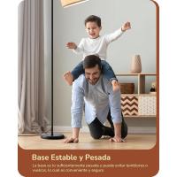 Pantalla de Lino Beige, Casquillo E27, Compatible con Varias Bombillas, 160cm Lámpara de Arco Negra con Pantalla Ajustable para Dormitorio, Salón, Oficina - details 4