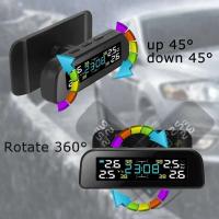 Universal 4 sensores externos reloj de energía Solar pantalla LCD TPMS sistema de supervisión de presión de neumáticos inalámbrico - details 2