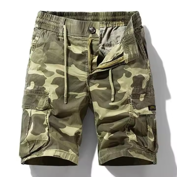 Pantalones cortos casuales de algodón de verano con múltiples bolsillos para hombre, pantalones cortos para correr transpirables para hombre - 1