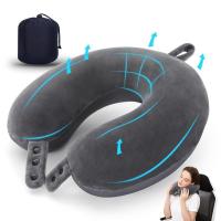 Almohada de viaje ajustable, almohada de espuma viscoelástica para el cuello, soporte para la cabeza, almohada suave para el cuello, 1 unidad - details 1