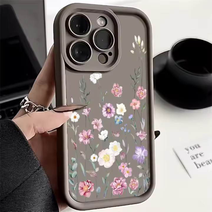 Funda de TPU a prueba de Golpes para iPhone 15 16 Pro Max 14 13 12 Pro Max 15 Plus 11, Funda trasera de silicona con Patrón de Flores - 1