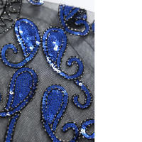 Bufanda años 20 para vestidos de noche, taburete de boda, bata de fiesta o disfraces azul y negro Talla única - details 5