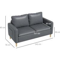 Sofá Moderno de Poliéster con 2 Bolsillos Azul Claro 200 kg de Carga Para Dormitorio Oficina - details 28