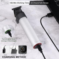 Hatteker-cortadora de pelo eléctrica Zero Grave para hombre, máquina cortadora de pelo recargable, afeitadora Blanca Negra - details 2