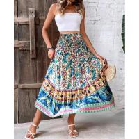 Vestido largo holgado con estampado y cintura elástica para mujer, verano 2025 - details 10