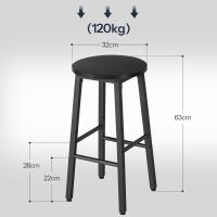 Sillas de Cocina de 64 cm de Alto, para Comedor, Resistentes, Estilo Industrial, Color Negro - details 3