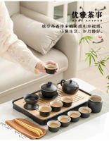 Olla de cerámica negra Kung Fu para oficina en casa, taza, cuenco con tapa simple, tarro, juego completo, plato de té - details 11