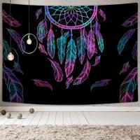 Atrapasueños De Luna psicodélica, tapiz de plumas, Hippie, Mandala bohemio grande, tela de pared, alfombra, decoración de techo para habitación - details 2