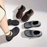 Nuevas botas de mujer con plataforma de fieltro con cantidad mínima de pedido, hebilla aumentada, diseño moderno, precio bajo, marca de alta calidad - details 0