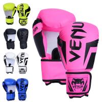 Guantes de boxeo profesionales de Taekwondo, cuero de Pu grueso, una vez moldeado, vejiga interior, transpirables, Sanda Fighting, 1 par - details 0