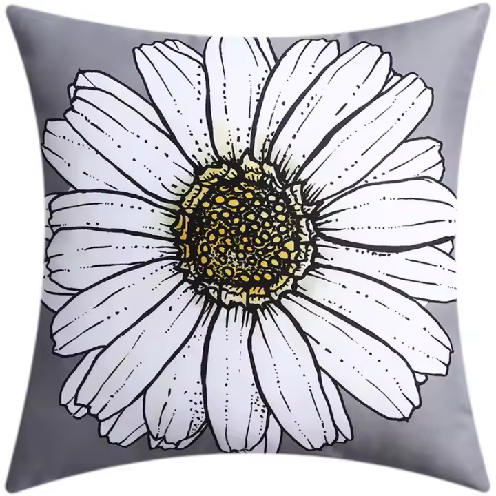 Funda de almohada nórdica con estampado de flores, cubierta de cojín de doble cara para sofá, sala de estar, oficina, 45cm, decoración del hogar - 1