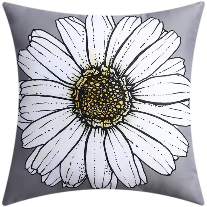 Funda de almohada nórdica con estampado de flores, cubierta de cojín de doble cara para sofá, sala de estar, oficina, 45cm, decoración del hogar - 1