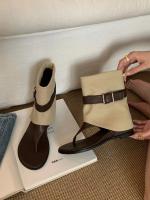 2025 botas de punta abierta de moda con aumento de altura interior botas cortas hebilla de cinturón primavera y verano nuevas botas de pantalón dos usan botas geniales - details 8