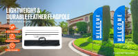 Kit de mástil de bandera de plumas SucceBuy - 2 paquetes, mástil de bandera Swooper de 12,7 pies. Ideal para publicidad empresarial al aire libre. Viene con estacas para el suelo y una bolsa de transporte. (Bandera no incluida) - details 0