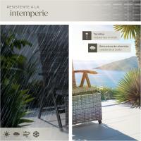 Respaldo Ajustable y Reposapiés, Silla Conjunto Jardín Exterior, Muebles Jardín Exterior Resistentes a Intemperie, Reposabrazos en Madera - marrón - details 14