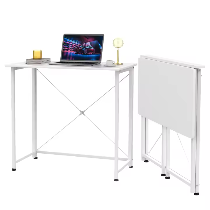 Rcynview  Escritorio Plegable Estilo Clásico Ancho de Escritorio de 80cm Profundidad de 45cm - 1