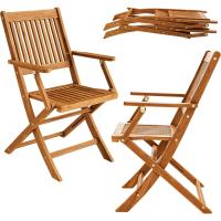 Conjunto de 2 Sillas de Jardín Plegables de Madera de Acacia Certificadas para Balcón, Jardín o Terraza - details 0