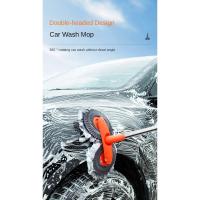 Mopa de Espuma de Lavado de Coche de Doble Cabeza Cepillo de Chenilla para Limpieza de Techo y Ventanas Equipo de Limpieza de Lavandería de Telescópico de Tres Secciones - details 1