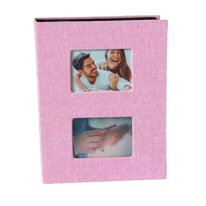 200 Uds. Álbum de fotos con cubierta de lino tipo entrelazado álbumes de fotos de 6 pulgadas almacenamiento de fotos de libros DIY álbum de recortes grande crecimiento de niños - 1
