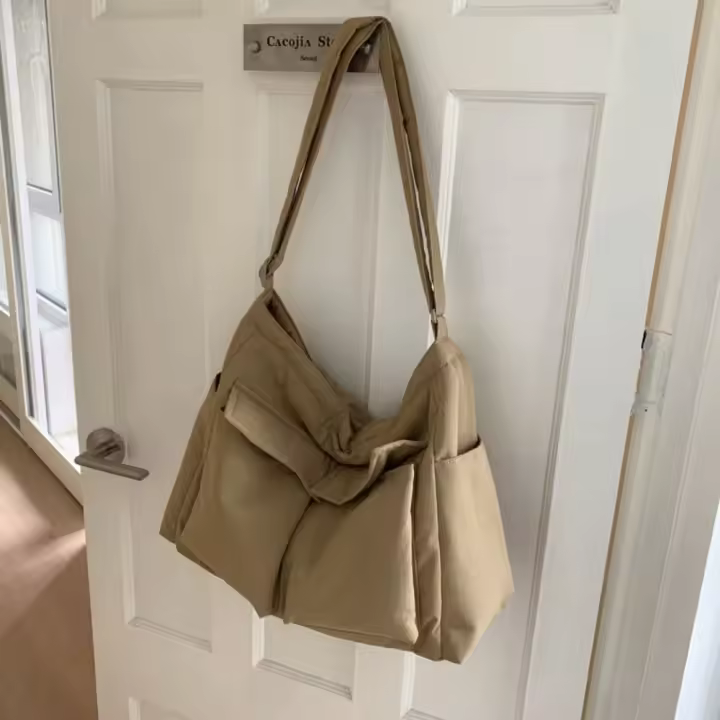 Bolso cruzado de nailon de gran capacidad con múltiples bolsillos, bolso de hombro deportivo para hombre, bolso de mensajero de lona portátil de estilo coreano, bolso de viaje - 1