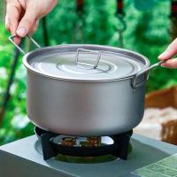 Olla para exteriores de gran capacidad, olla colgante de titanio de 1,8 litros con sistema digestivo de tapa, camping portátil ultraligero y - details 5