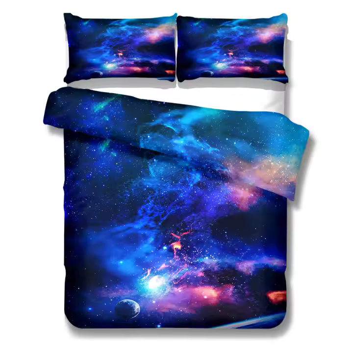 Juego de funda nórdica Star Galaxy, juego de ropa de cama tamaño King Queen, doble, individual, individual - 1