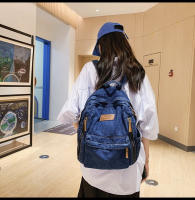 Nueva moda simple tendencia mochila de gran capacidad bolsa de mezclilla duradera universidad escuela secundaria junior escuela secundaria bolsa de estudiante - details 28