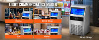 SucceBuy Máquina de Hielo Comercial, Máquina de Hielo Independiente con Almacenamiento de 33 Libras, Pantalla LED para Bar, Hogar, Oficina, Restaurante - details 4