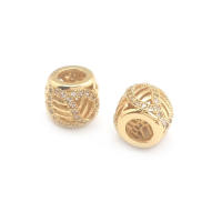 Cuentas de Espaciador de Barril de Brass Dorado de 18K Accesorios de Joyería DIY para Mujeres - details 79